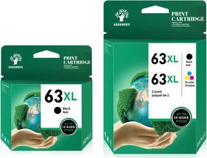 Replacement Ink Cartridge Compatiable 63XL for HP OfficeJet 3831 2x Black  1x Color