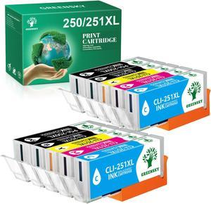 Replacement Cartridge Compatible for Canon PGI250 XL CLI251 XL Ink 2B2PB2C2Y2M PIXMA MG5400 MG7520 MX922