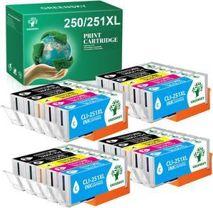 Replacement Cartridge Compatible for Canon PGI-250 XL CLI-251 XL Ink 4B+4PB+4C+4Y+4M PIXMA MG5400 MG7520 MX922