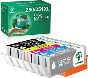 Replacement Cartridge Compatible for Canon PGI-250 XL CLI-251 XL Ink 1B+1PB+1C+1Y+1M+1G PIXMA MG5400 MG7520 MX922