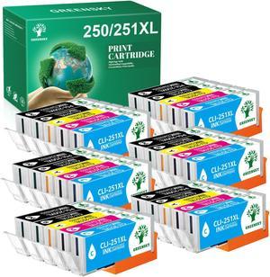 Replacement Cartridge Compatible for Canon PGI-250 XL CLI-251 XL Ink 6B+6PB+6C+6Y+6M PIXMA MG5400 MG7520 MX922
