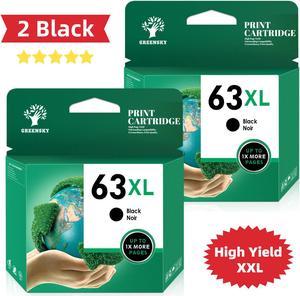Replacement Ink Cartridge Compatiable 63XL for HP OfficeJet 3831 2x Black