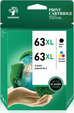 Replacement Ink Cartridge Compatiable 63XL for HP OfficeJet 3831 1x Black  1x Color