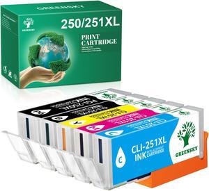 Replacement Cartridge Compatible for Canon PGI-250 XL CLI-251 XL Ink 1B+1PB+1C+1Y+1M PIXMA MG5400 MG7520 MX922