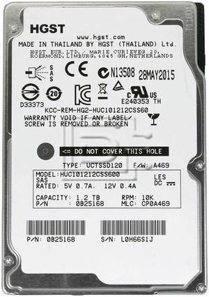 HGST 1.2TB 10K 2.5" SAS 6.0GB/s Enterprise HDD HUC101212CSS600 hard drive