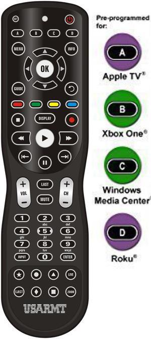 USARMT RWY-122 Backlit 4-in-1 IR Learning Remote for Windows Media Center