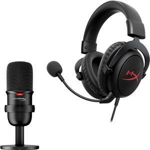 HYPERX - SOLOCAST WIRED USB CONDENSOR MICROPHONE AND CLOUD CORE WIRED 7.1 SURROUND SOUND GAMING HEADSET