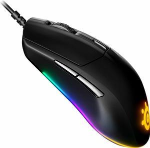STEELSERIES  RIVAL 3 WIRED OPTICAL GAMING MOUSE WITH BRILLIANT PRISM RGB LIGHTING  BLACK