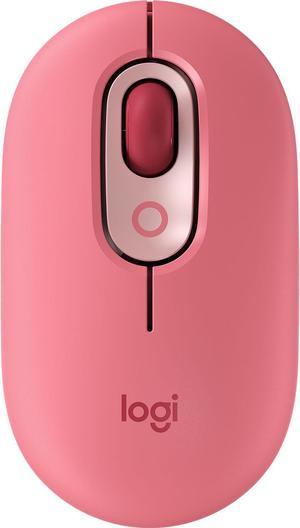 Logitech - POP Bluetooth Optical Ambidextrous Mouse with Customizable Emojis - Heartbreaker Rose