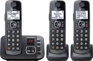 Panasonic  KXTGE633M DECT 60 Expandable Cordless Phone System with Digital Answering System  Metallic Black