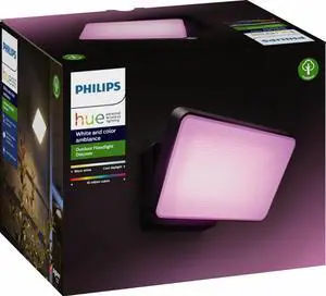 PHILIPS - HUE WHITE AND COLOR AMBIANCE DISCOVER OUTDOOR FLOODLIGHT - BLACK
