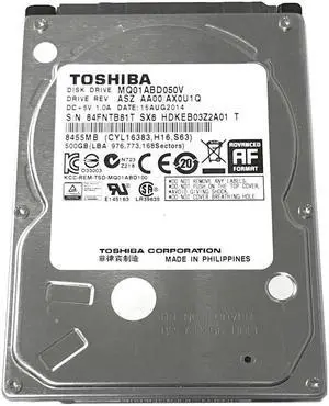 Toshiba 500GB 5400RPM 8MB Cache 9.5mm SATA 3.0Gb/s 2.5" Notebook Hard Drive
