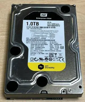 WD1003FBYZ 1TB 7.2K SATA 3.5" 6Gbps Enterprise Class Hard Drive Desktop WD