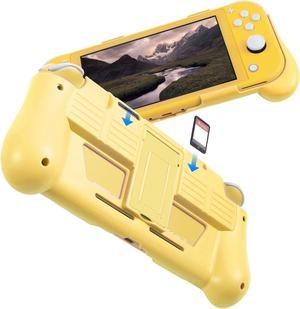 For Nintendo Switch Lite Protective Hard Grip Case Game Card Slot & Stand Yellow