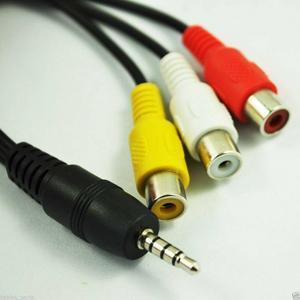new 20cm Black DC 3.5mm Plug Male to 3 RCA Female Adaptor Audio Video Cable