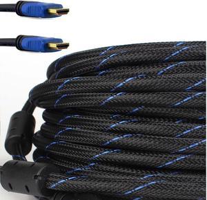 100ft Premium HDMI Cable braided For BLURAY 3D DVD PS4 XBOX LCD Blue HDTV 1080P