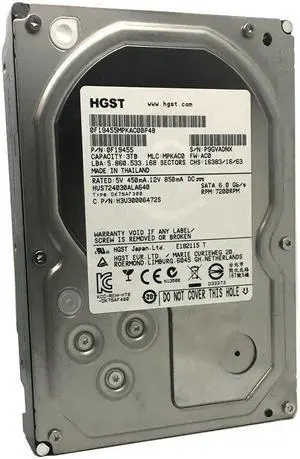 HGST 3TB 7200 RPM HUS724030ALA640 (0F19455) 64MB Cache SATA 6.0 3.5" Hard Drive
