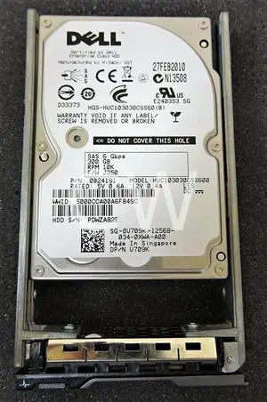 Dell U709K 0U709K 300GB 10K 6G 2.5in SAS Hard Drive HUC103030CSS600 With Tray