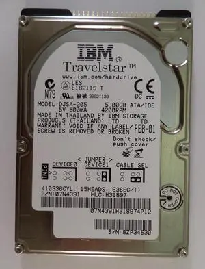 IBM 5GB IDE 4200rpm 2.5in HDD ( 07N4391 DJSA-205  IBM ) SB