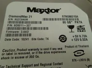 Maxtor DiamondMax 80Gb IDE 7200rpm 3.5in HDD ( 9DS111-327 STM380215AS    Maxtor )
