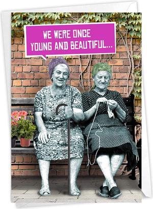 NobleWorks, Young and Beautiful - Humorous Birthday Card with Envelope - C3635BDG