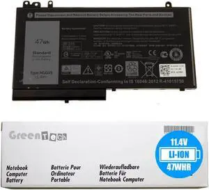GreenTech New NGGX5 Replacement Battery for Dell Latitude E5270, Latitude E5470 - GreenTech 11.4V 47Whr 3 Cell Primary Battery 954DF JY8DF