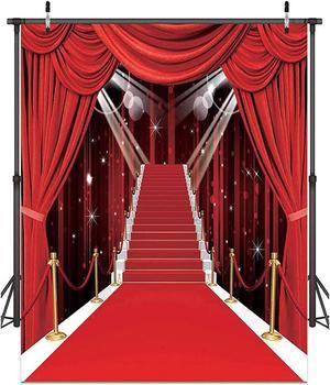 Hollywood Theme Party Decorations Photo Backdrops Red Carpet Backgrounds Vinyl Photography Background Backdrops for Wedding Birthday Party Decoration 5x7ft 053