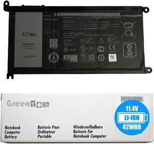 GreenTech New WDX0R Replacement Battery for Dell Inspiron 5568, 5368, 7569, 7368, 7579, 5578, 7378, 5567, 5565, 5767, Latitude 3180, 3189 - GreenTech 11.4V 42Whr 3 Cell Battery 0FC92N 03CRH3