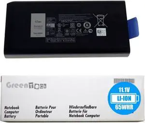 GreenTech New 4XKN5 Replacement Battery for Dell Latitude E5404, Latitude E7404, Latitude 14 7404 - GreenTech 11.1V 65Whr 6-Cell Primary Battery 5XT3V 09FN4 XRJDF 453-BBBD