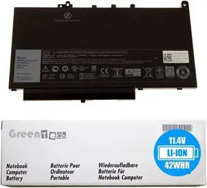 GreenTech New 7CJRC Replacement Battery for Dell Latitude E7270, Latitude E7470 - GreenTech 11.4V 42Whr 3-Cell Primary Battery 21X15 021X15 451-BBSW