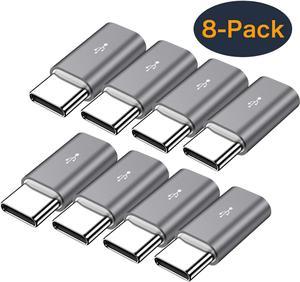 Micro USB to USB C Adapter,8-Pack Aluminum USB Type C Adapter Convert Connector Compatible with Samsung Galaxy S10e S9 S8 Plus Note 9 8, LG V35 V30 V20 G7 G6 G5,Pixel 2 XL,Moto Z2 Z3(Gray)