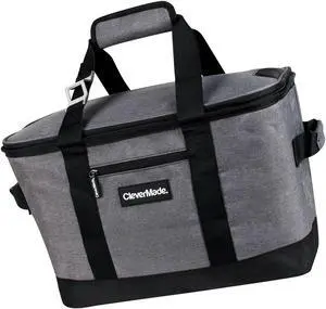 CleverMade Collapsible Cooler Bag: Insulated Leakproof 50 Can Soft Sided Port...