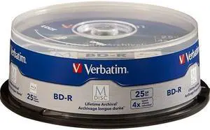 VERBATIM CORPORATION 98909 25PK BDR 4X 25GB M DISC WITH