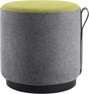 Lorell Contemporary Seating Round Foot Sitting Stool, 16.9" x 16.9" x 16.9", Green, Gray