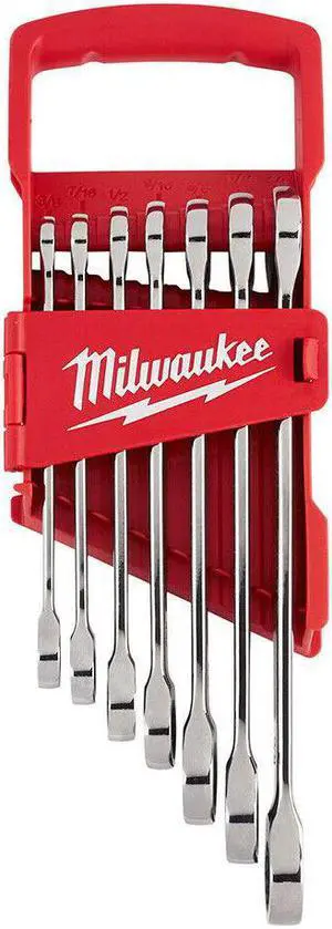 Milwaukee 48-22-9406 7 Piece Ratcheting Combination Wrench Set - Sae
