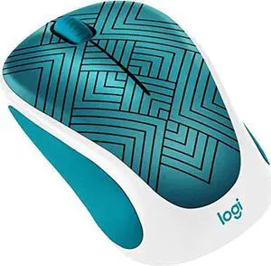 Logitech M317C (Collection) Wireless Optical Mouse-Color: Teal Maze