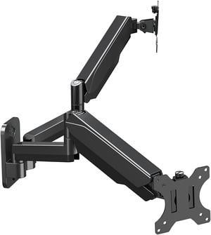 Dual Monitor Wall Mount For 13 To 32 Inch Computer Screens, Gas Spring Wall Monitor Arm For 2 Monitors, Each Holds Up To 17.6Lbs, Full Motion Wall Monitor Mount With Vesa 75X75 100X100