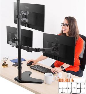 Stand Steady Freestanding 3 Monitor Mount Desk Stand | Height Adjustable Triple Monitor Stand with Full Articulation VESA Mounts | Fits Most LCD/LED Monitors 13-32 Inches | Easy Set-Up 3 Monitor Arm