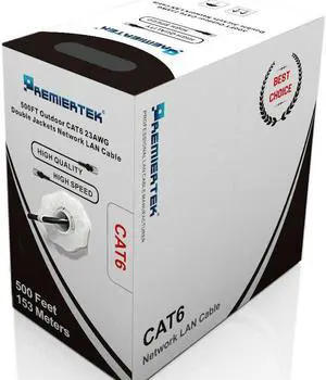 500ft CAT6 UV Shielded FTP Waterproof Outdoor Direct Burial Network LAN Cable