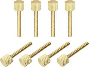 Uxcell Knurled Thumb Screws, M4X30Mm Flat Brass Bolts Grip Knobs Fasteners For Pc, Electronic, Mechanical 8Pcs