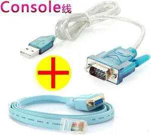 RS232 TO USB DB9TO  RJ45 USB to Serial Interface with RJ45 CAT5 Console Adapter Cable for Cisc0 Routers Huawei H3c 6FT Blue