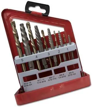 Neiko 01925A Screw Extractor and Left Hand Drill Bit Set, 10 Piece | Alloy Ex...