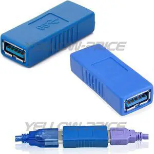 5 Pack Blue USB 3.0 Female to Female Adapter Coupler Gender Changer Connector