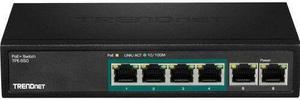NEW TRENDnet TPE-S50 6-Port Fast Ethernet PoE+ Switch 5 Port 10 100 Mbs PoE