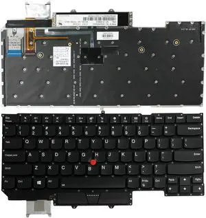 New US Black English Backlit Laptop Keyboard (without palmrest) Replacement for Lenovo ThinkPad X1 Carbon 6th Gen 20KH, 20KG 2018 01ER623 01ER664 01ER705 Light Backlight