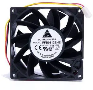 Ffb0912Ehe 92Mm 92Mmx38Mm High Airflow Dual Ball Bearing Cpu Case Cooling Fan Ultra Strong Dc 12V 3 Pin Connecter Cooling Fan 4700Rpm