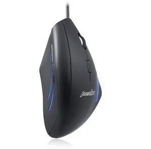 Perimice-508, Wired Programmable Vertical Ergonomic Mouse - 1000/1600 Dpi - 5 Programmable Button - Natural Ergonomic Vertical Right Handed Design