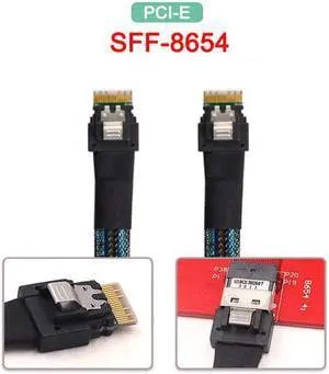 Xiwai Cable PCI-E Slimline SAS 4.0 SFF-8654 4i 38pin Host to SFF-8654 Slim SAS Target Cable 50cm