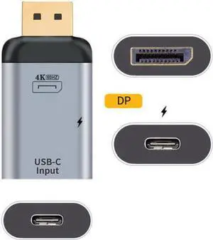 Xiwai Cable 100W 10Gbps Cable & USB-C Type C Female Source to Displayport DP Sink HDTV & PD Power Adapter 4K 60hz 1080p for Phone & Laptop