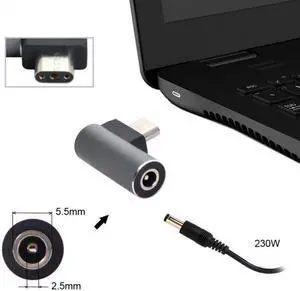 KAIBOXIXI DC Jack 5.5*2.5mm Input to 3Pin Power Plug Adapter Compatible for Laptop Blade Pro 17 and Blade 15 Model Support 230W/160W Charge